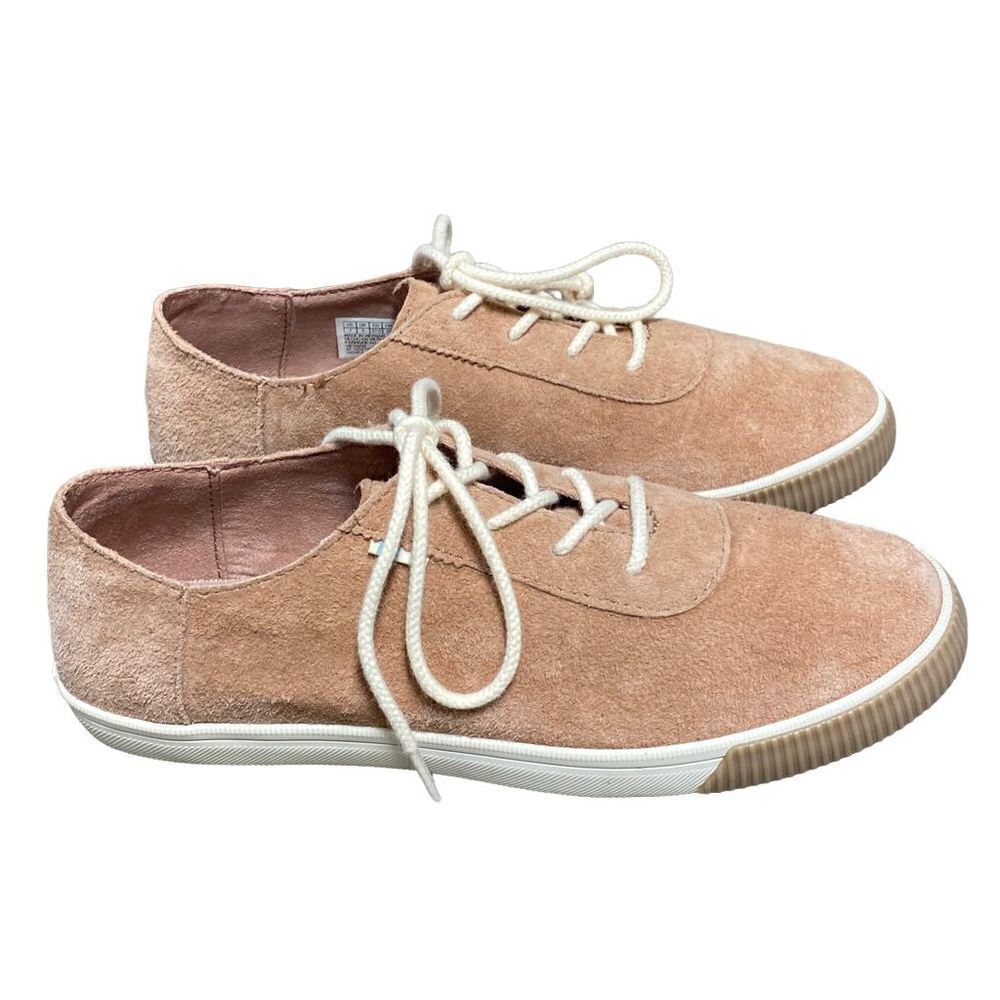 TOMS Carmel Sand Pink Pig Lace Up Sneakers Size 7 NEW